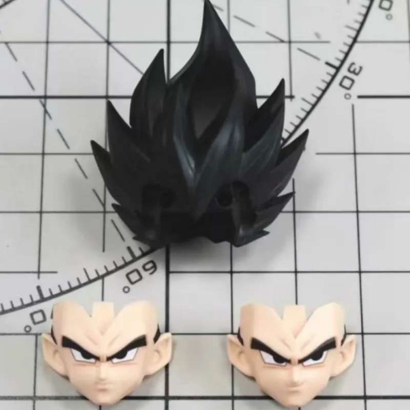 Фото 【Nono Custom】В наличии! Комплект аксессуаров для фигурки Dragon Ball SHF Vegeta: сменные детали, голова с черными/красными волосами №3