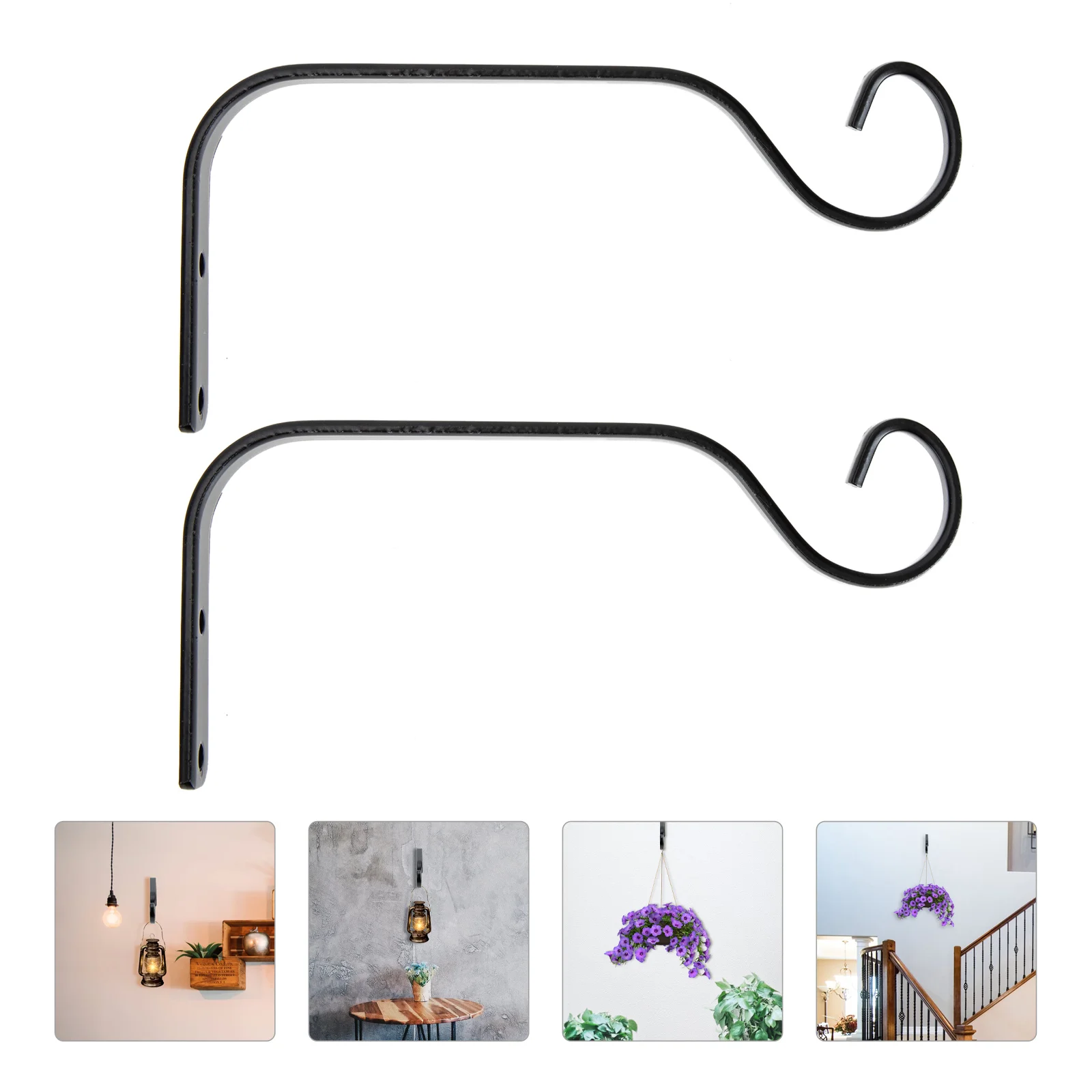 

2Pcs Iron Planter Hooks Planter Hanging Hooks Wall-mounted Flower Pot Brackets Heavy-duty Flower Pot Hooks for Home Office