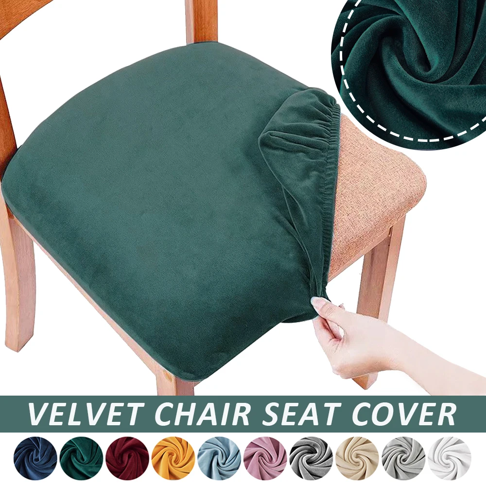

Super Soft Velvet Chair Cover For Stretch Dining Chair Seat Cover Nonslip Chairs Protector Slipcover For Office Kitchen Banquet