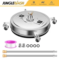 jungleflash 20 pressure washer surface cleaner with 4 wheels stainless steel housing 14 quick plug 2 extension wands 4000 psi