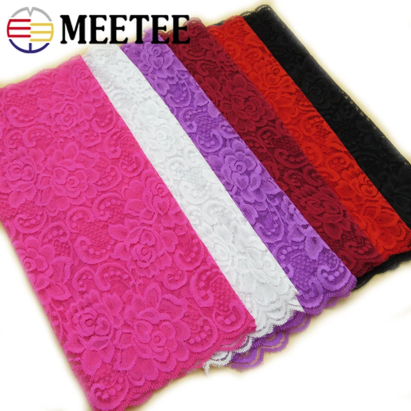 

2/5Yards Meetee 28cm Embroideried Lace Elastic Band Trim for Sexy Underwear Clothing DIY Soft Rubber Belt Strap Sewing Accessory