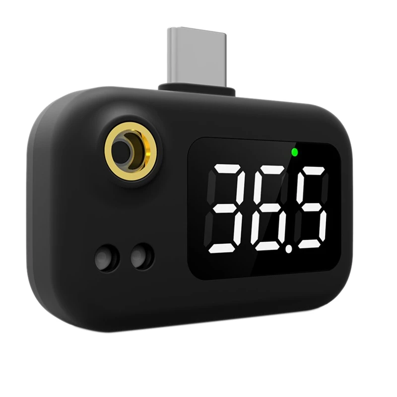 

JFBL Hot Portable Mini Infrared USB Mobile Phone Digital Forehead Thermometer Detector For Android With Type-C Adapter