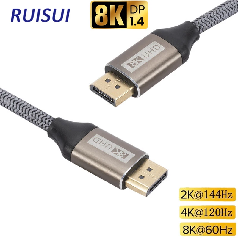 

8K Display Port Cable 8K@60Hz 4K@120Hz DP Cable for Monitor Projector 4K@120Hz Display Port to DP 1.4 Cable for PC Laptop