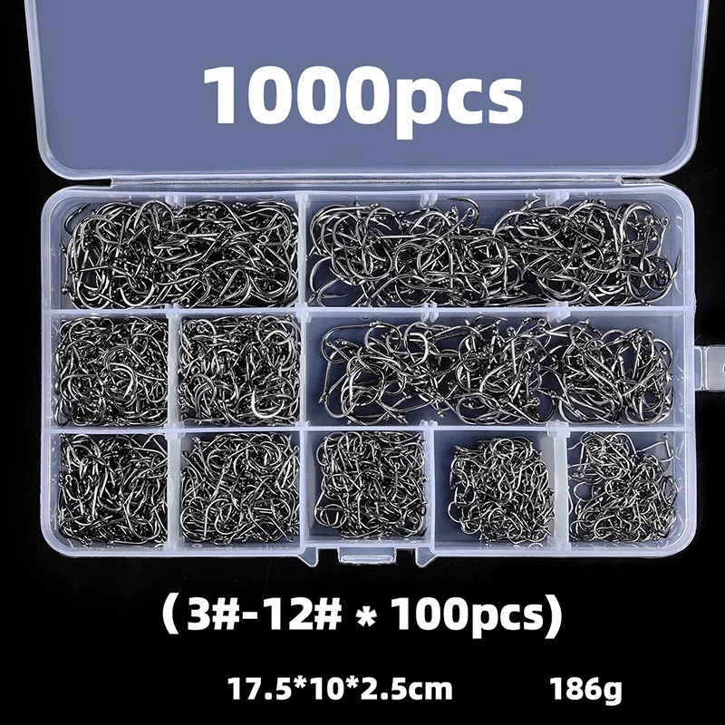 

Fishing Hooks Set High Carbon Steel Barbed FishHooks for Saltwater Freshwater Fishing Gear fishing accessories