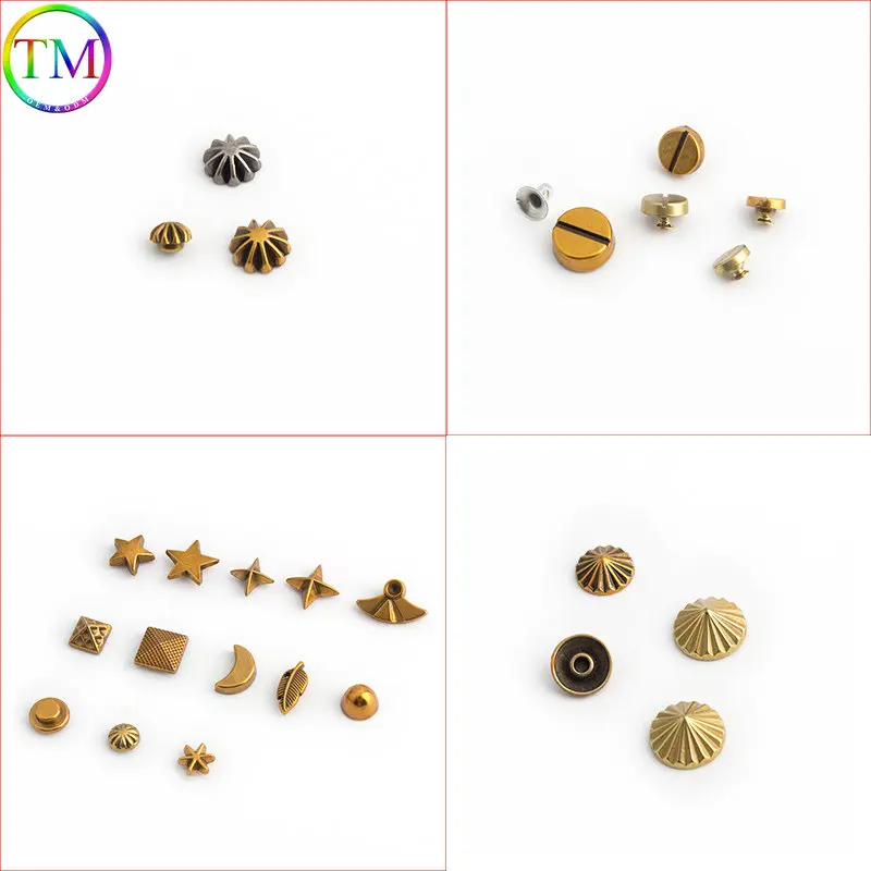 50-200 Pieces Metal Cone Spikes Round Screw Back Rivets Studs Decoration Shoes Clothing Diy Leather Craft Bag Repair Accessories