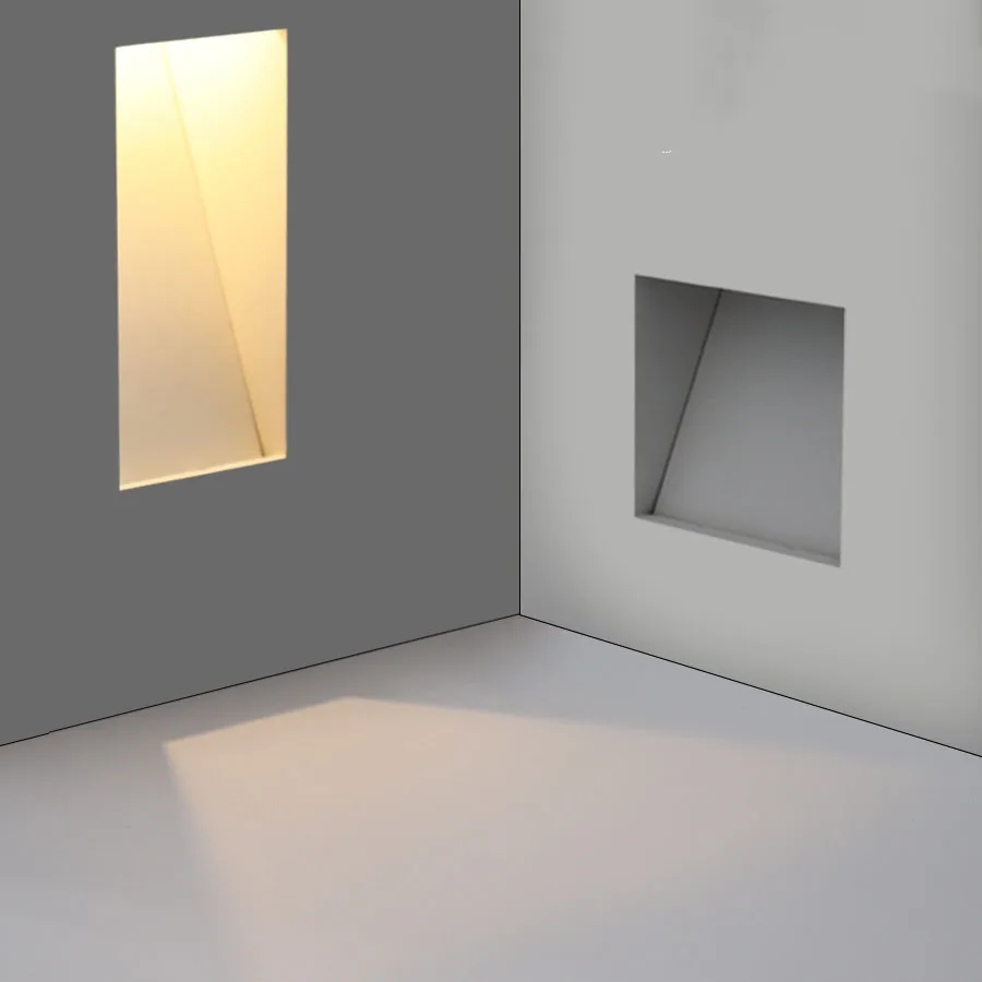 

3W Indoor Frameless LED Step Light Aluminum Recessed Wall Corner Lamp Embedded Stairs Lamp For Foyer Corridor Aisle Decor