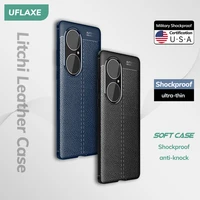 uflaxe original shockproof case for huawei p50 pro soft silicone back cover tpu leather casing