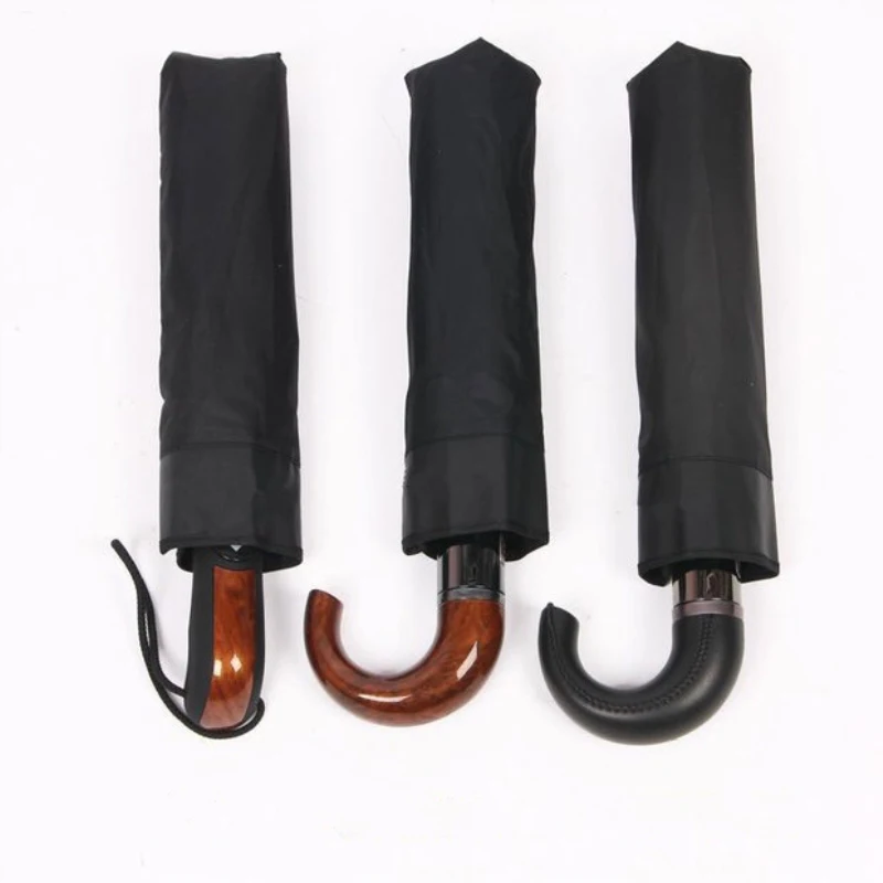 

Зонт мужской автоматический с кожаной ручкой и чехлом, 106 см