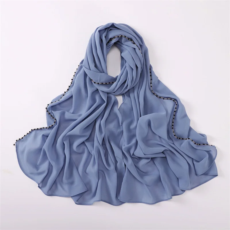 Простая золотая шаровая жемчужная цепочка пузырьковый шифон мгновенные шали