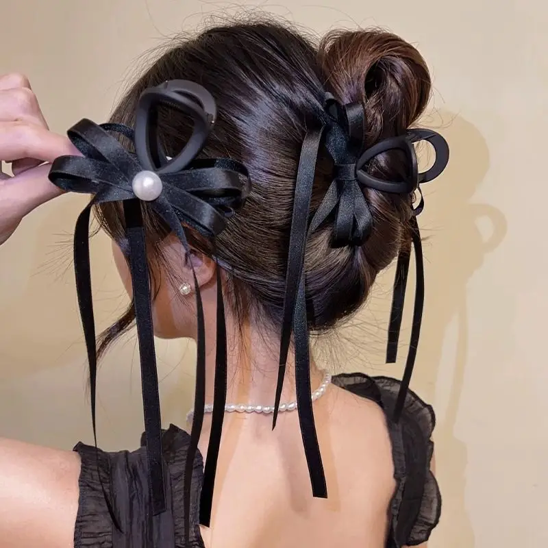 Длинная шелковая лента с бантом заколка для волос трендовые цвета заколки-пряжки