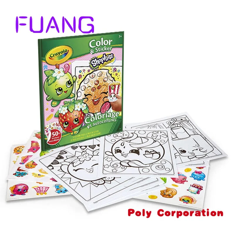 Custom Baby Artist Black Fashion Erasable Coloring Books Sticker For Adults A4 Crayon Printing Service