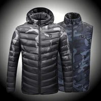 winter hiking heating jacket men usb electric heated men winter jackets with hoodies warm cotton down camouflage jackets sport