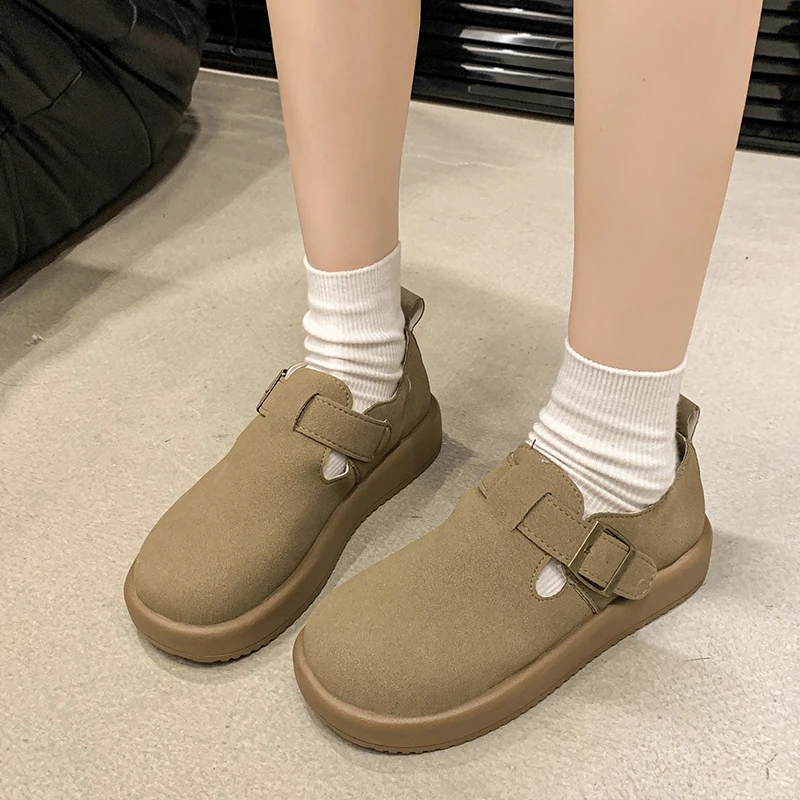 Туфли без шнуровки для женщин сабо на платформе осенняя женская обувь новые