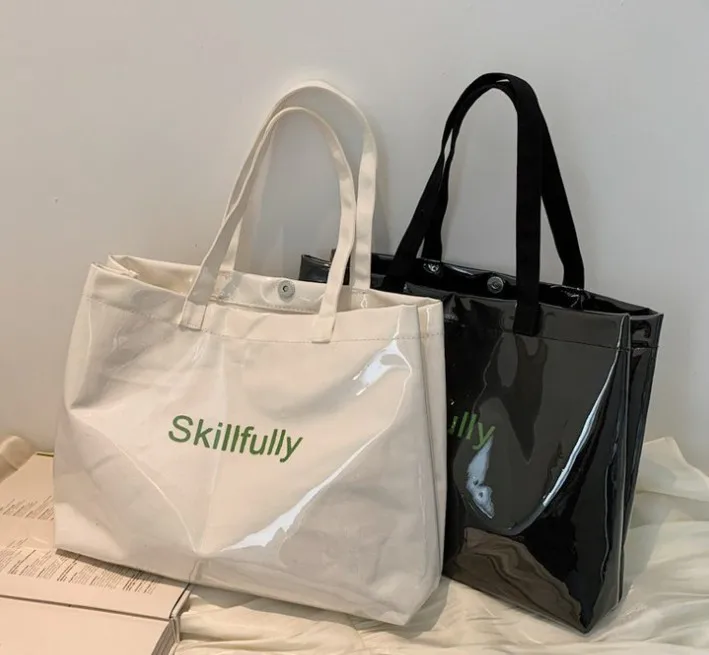 

Модная женская сумка большой вместимости, модная ПРОСТАЯ ПРОЗРАЧНАЯ ручная сумка на одно плечо