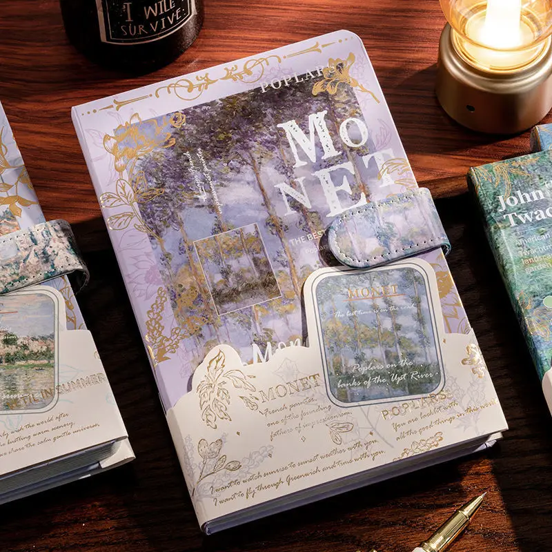 

Блокнот для путешественников, блокнот для путешественников, простой маленький свежий блокнот, ретро A5 магнитная пряжка, твердая обложка, картина маслом