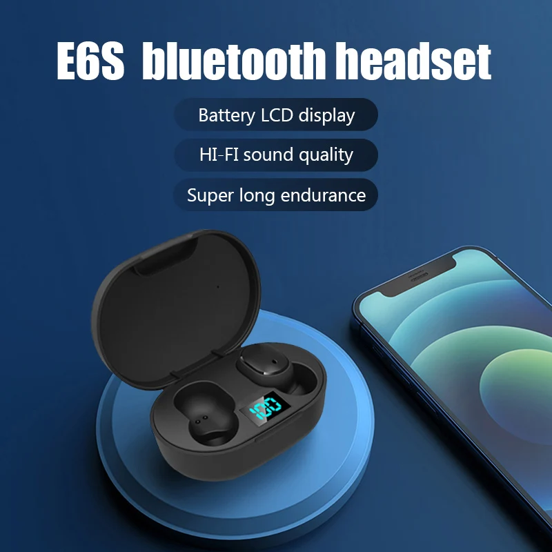 

Беспроводные наушники E6S TWS, беспроводные наушники-вкладыши, Спортивная гарнитура с микрофоном, Bluetooth-compatible5.0 наушники для телефона