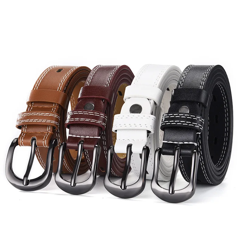 

PU Leather Belt for Women Fashion Casual Luxury Design Versatile Jeans High Quality Pin Buckle Girdle Gothic Korean Style Ins