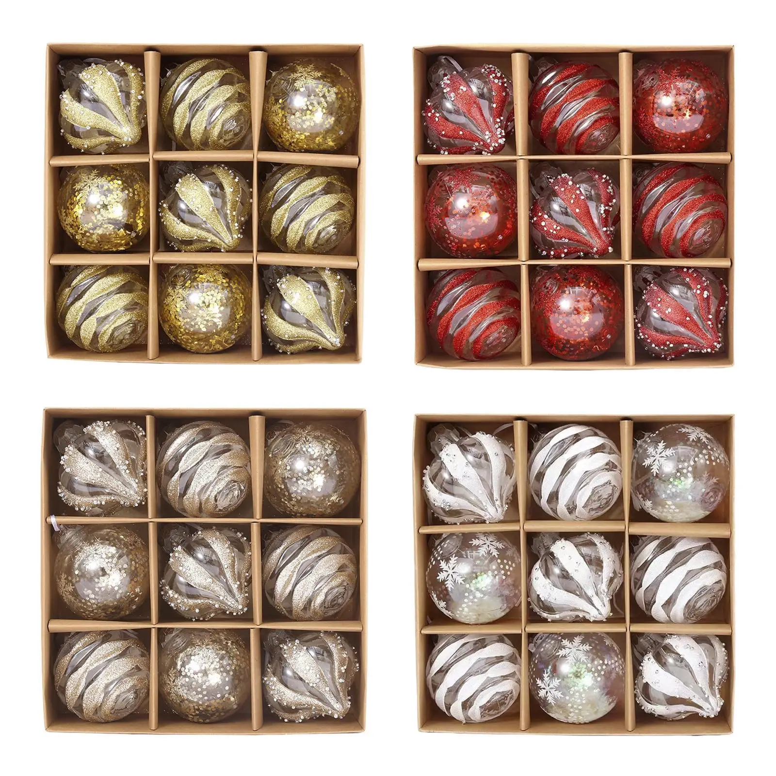 9-компонентные рождественские шары украшения для вечеринок праздничный макет