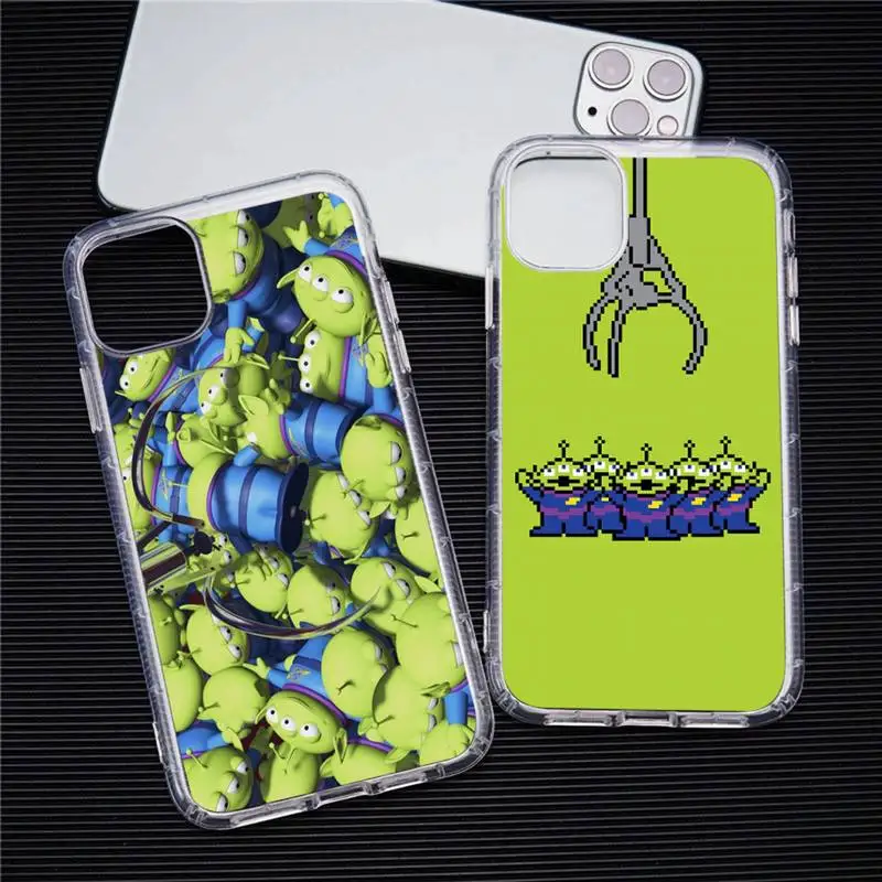 

Cartoon Alien Forky Funny Toy Story Phone Case Transparent For iphone 13 12 11 Pro Max Mini XS Max 8 7 Plus X SE 2020 XR cover