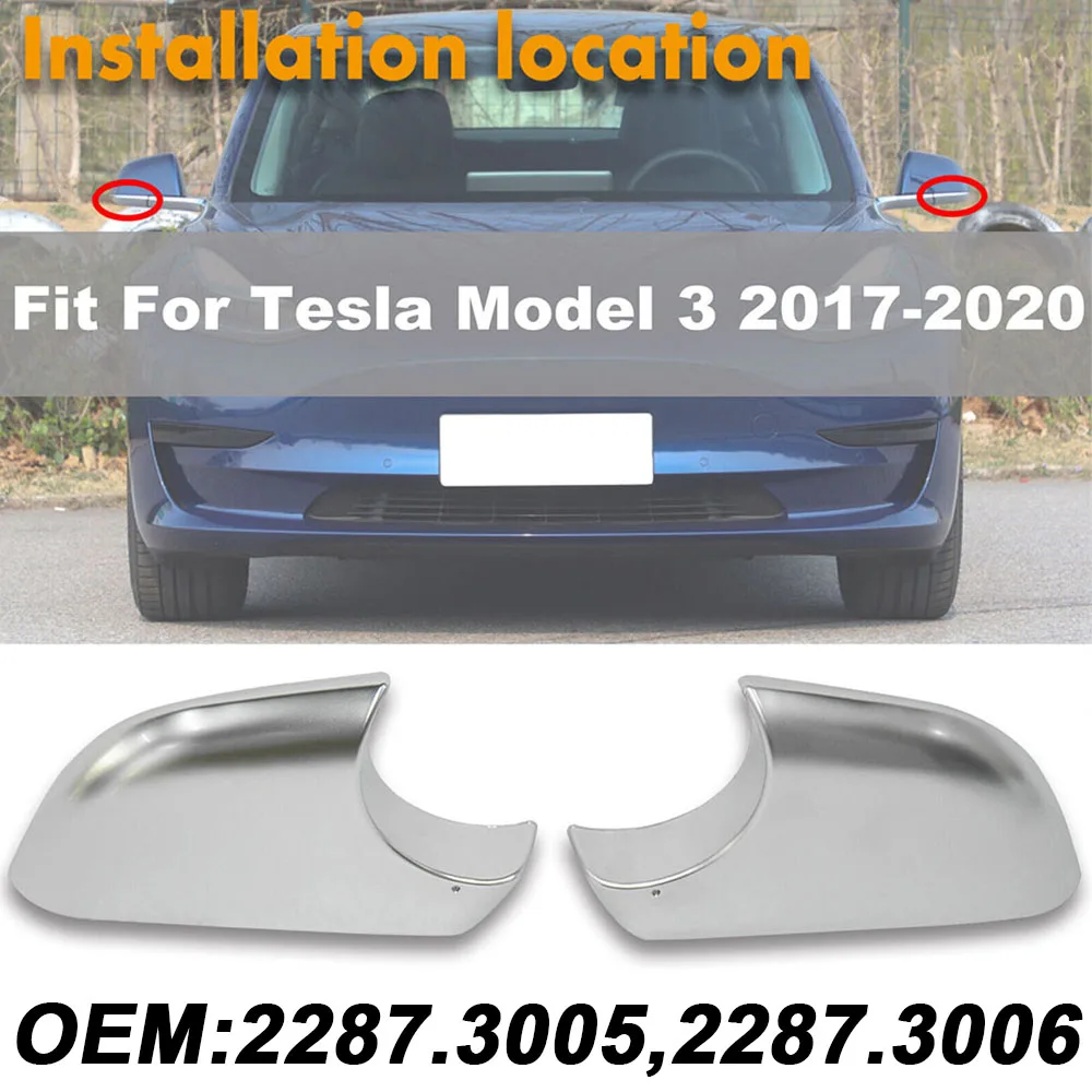 

1 Pair Chrome or Black 2287.3005, 2287.3006 For Tesla Model 3 2017-22 Left & Right Door Wing Mirror Cover Lower Holder Brand New