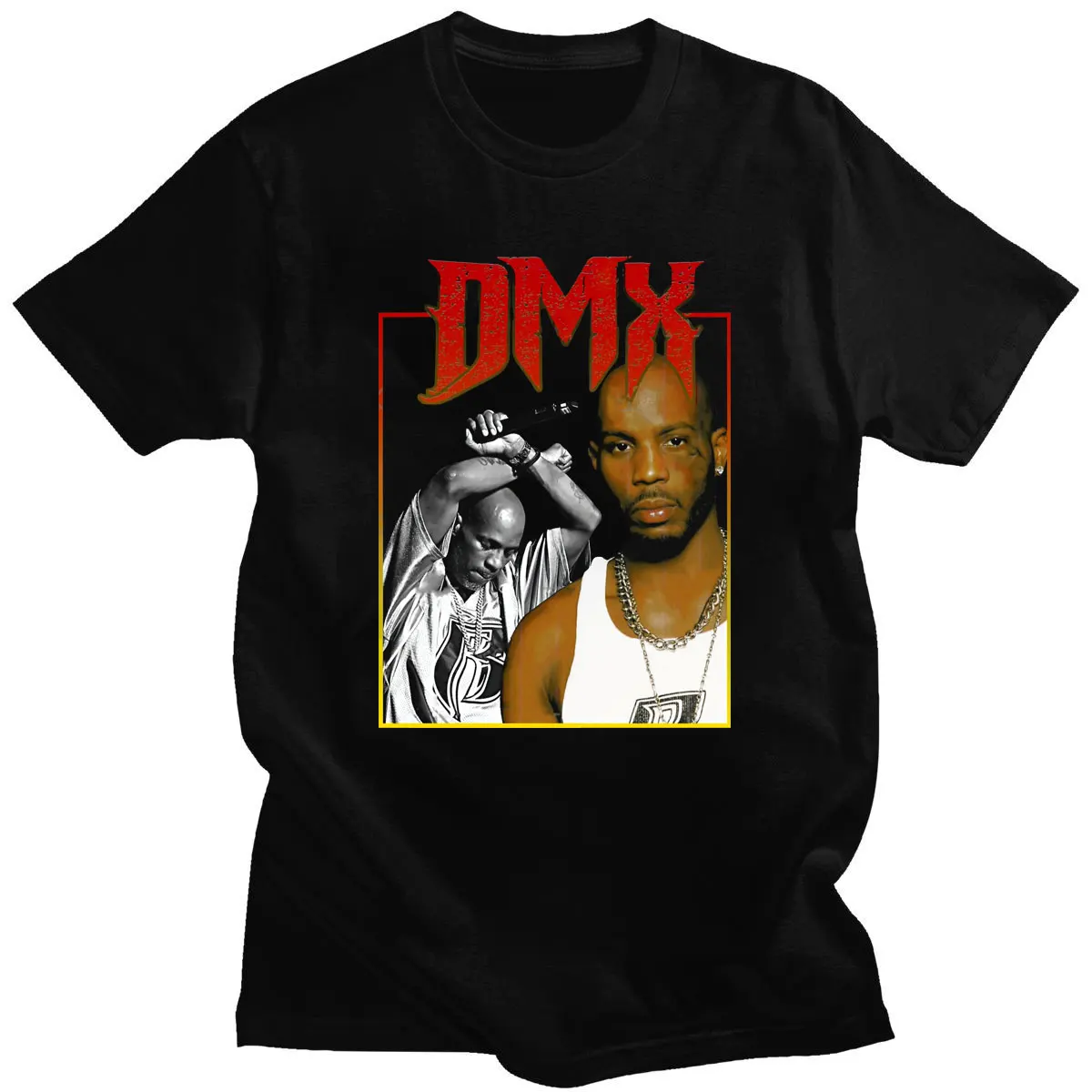 

Camiseta de manga corta con estampado de rapero DMX, ropa de calle de gran tamaño, estilo Hip Hop, a la moda
