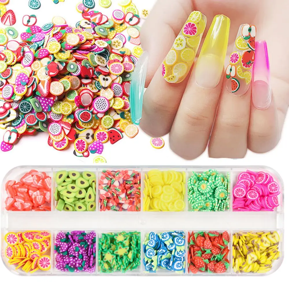 

DIY 3D Design Mixed Styles Slices Decoration Nail Patch Nail Art Stickers Polymer Clay Fruit Flower Shapes