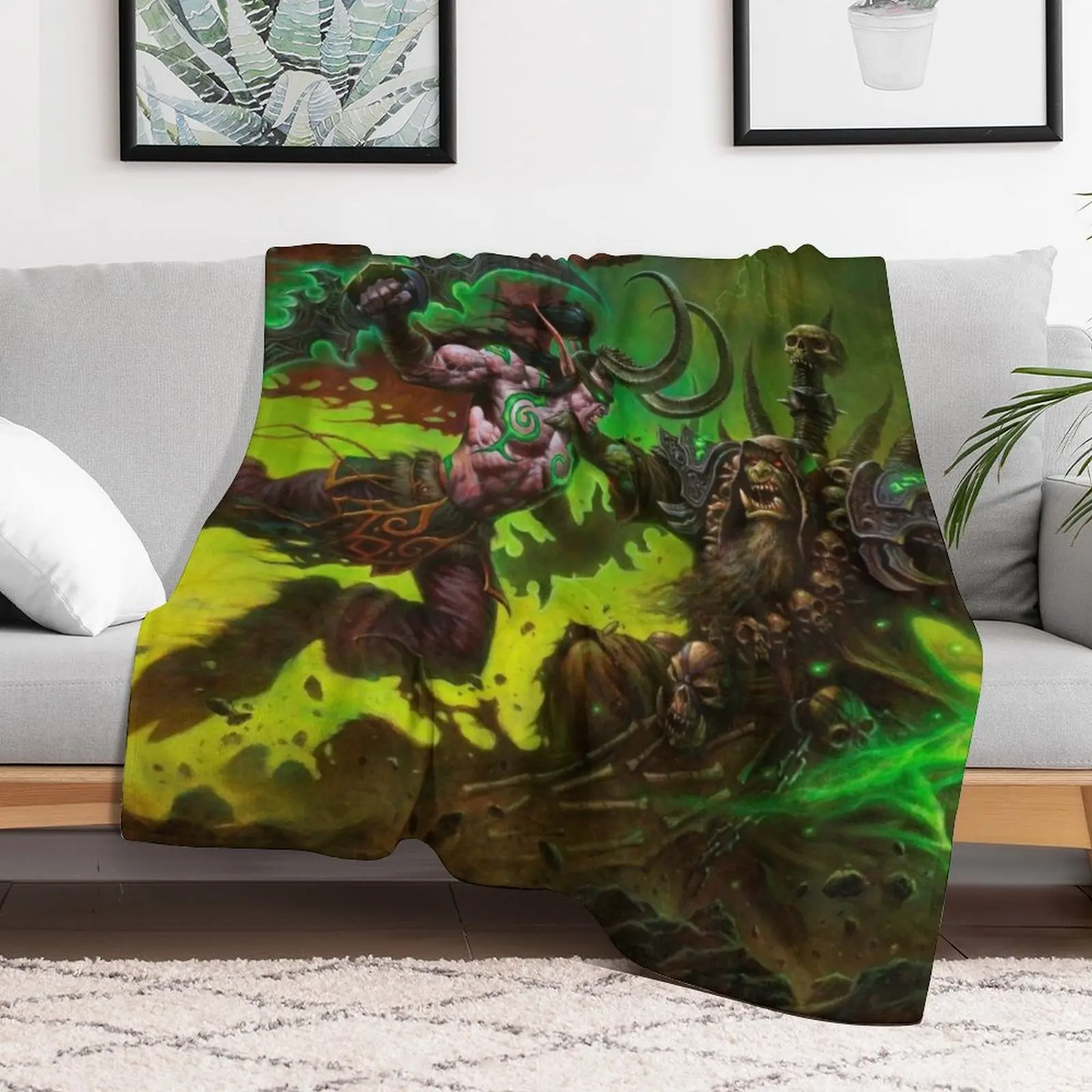 Одеяло Illidan Stormrage Battles Guldan мягкий плюшевый плед для зимних одеял