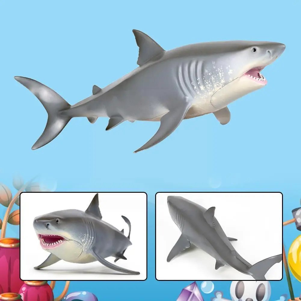 

Lifelike Shark Shaped Toys Realistic Motion Simulation Animal Model For Kids 26.5*12.5*9cm Anti Stress Squeeze Big Shark Co S7o4