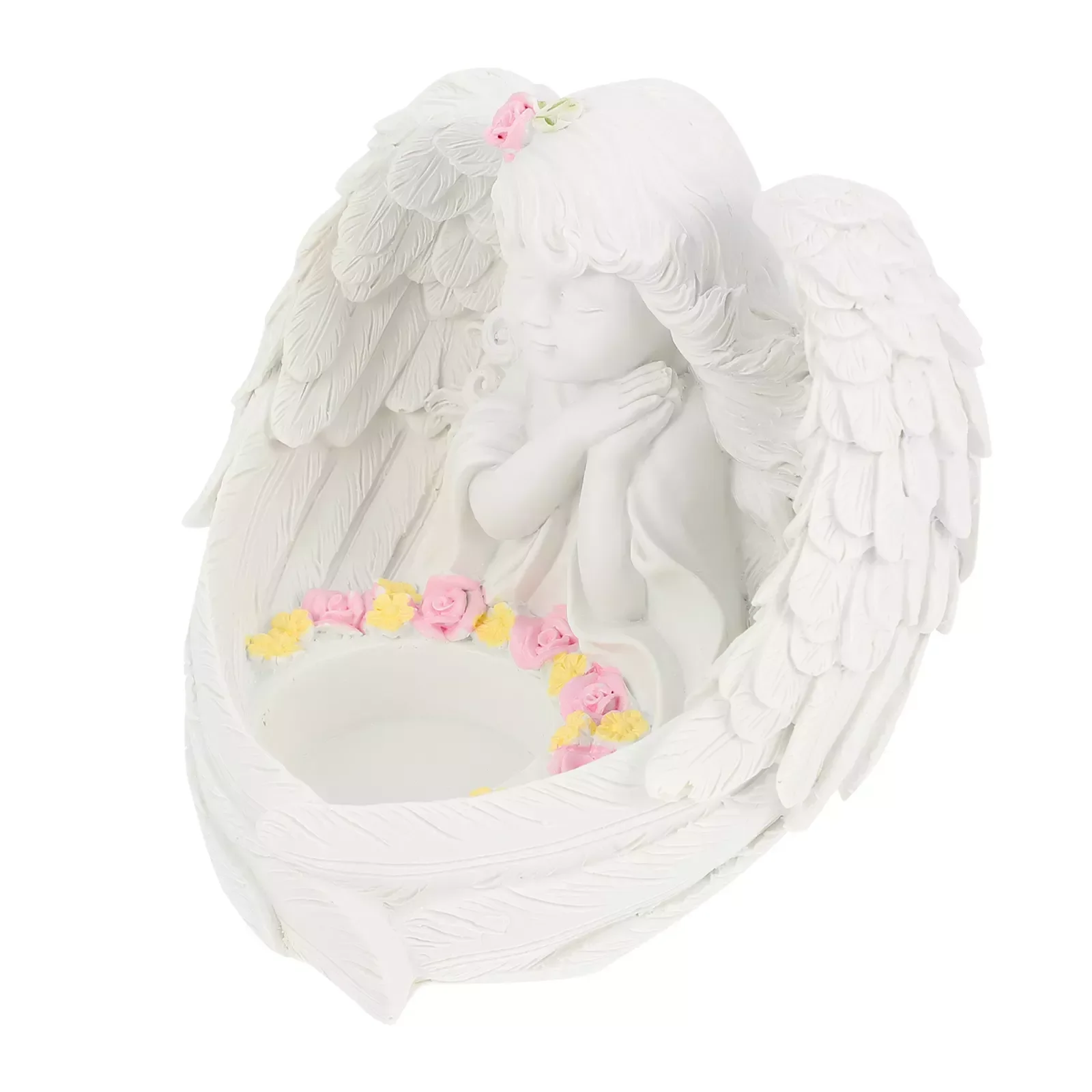

1pc Resin Candlestick Angel Shaped Candleholder Artificial Angel Candle Holder
