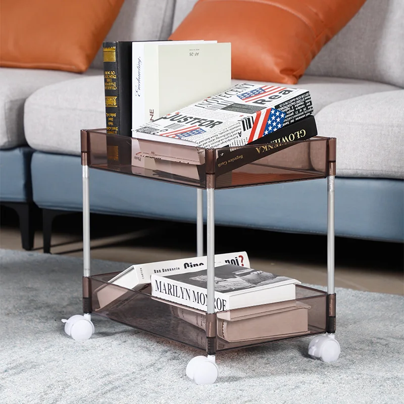 

2023 Year AOLIVIYA Kitchen Rack Bathroom Toilet Movable Trolley Storage Rack Multi-layer Roller Book Snack Toy Organizer