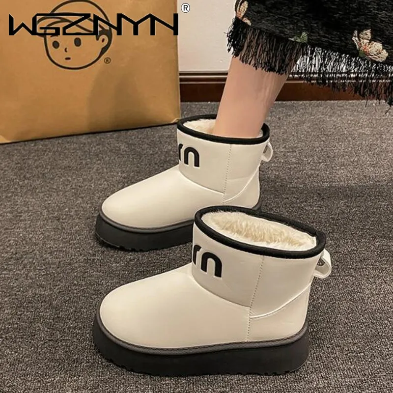 НОВЫЕ женские зимние ботинки теплые плюшевые однотонные модные ботильоны без