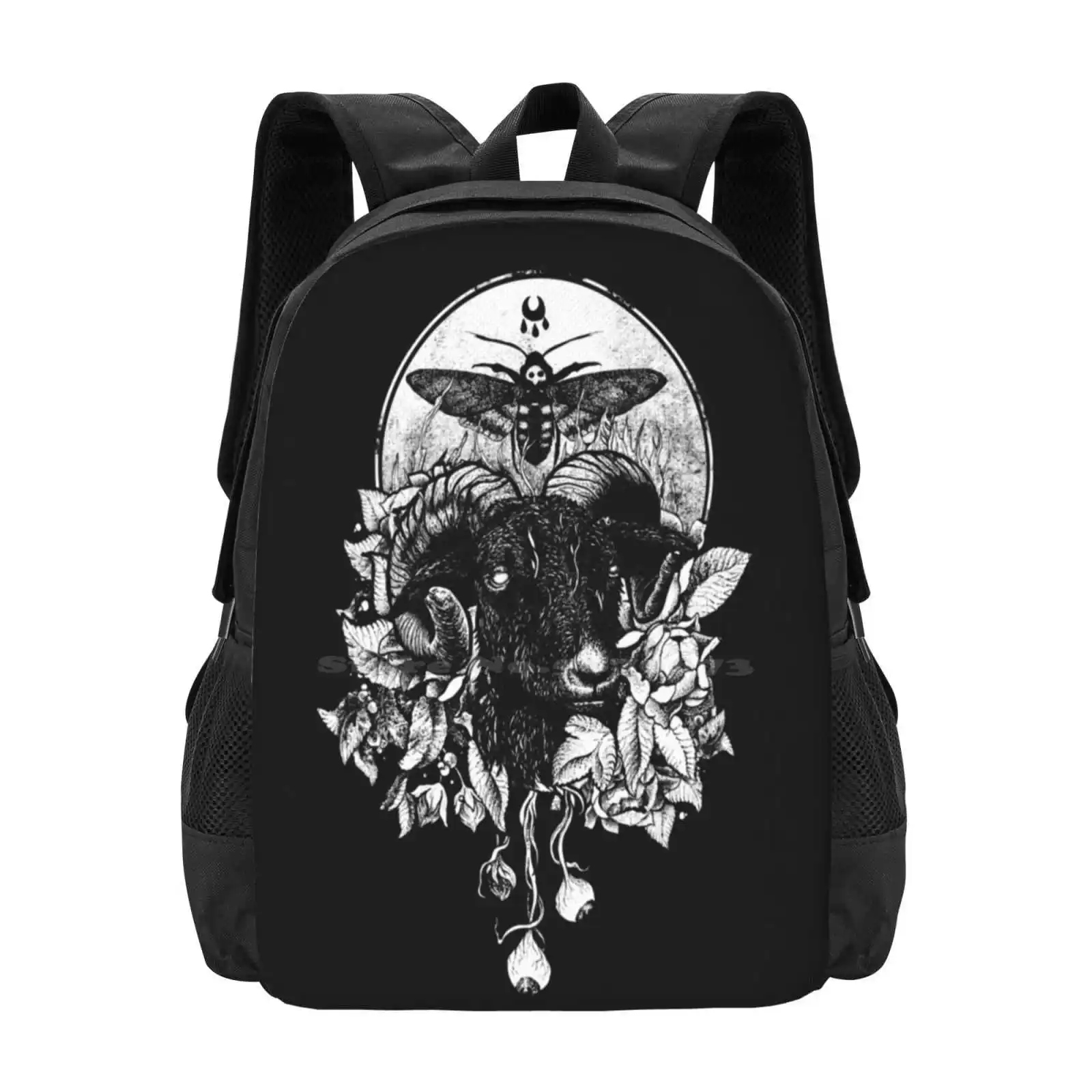 

Школьный портфель Krogl, вместительный рюкзак для ноутбука, коза, ведьма, готика, смерти, Дум, металлический, темный, натуральный лес, оккультит...