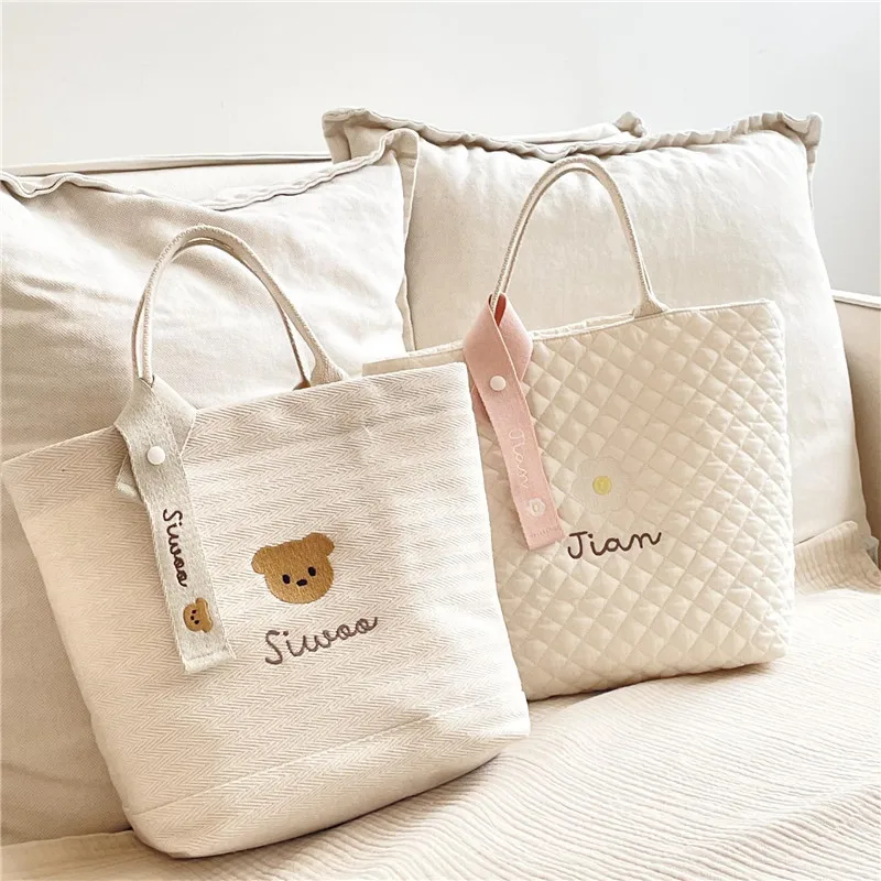 

South Korea Ins Mommy Bag Large-capacity Canvas Mother and Baby Bag To Go Out Multi-functional Fashion Portable Mother Bag