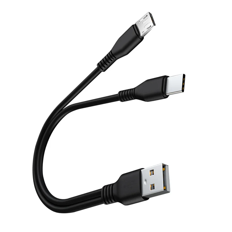 

2 In 1 Micro USB C Cable Mobile Phone Charger Splitter Wire for Two Type C Micro Devices Charge Cord for Samsung S20 Xiaomi Mi9