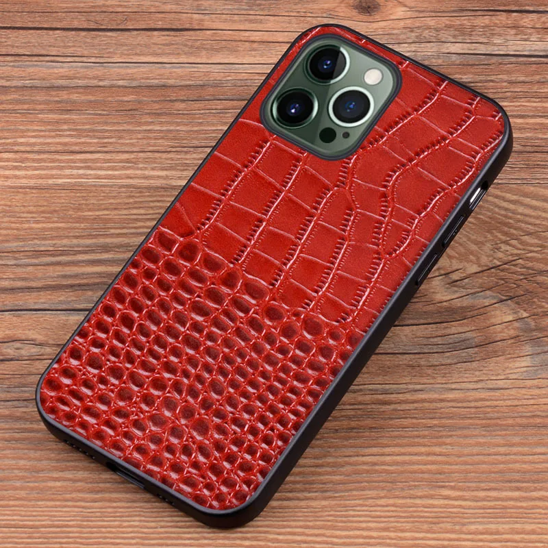 

New Luxury Genuine Cow Crocodil Leather Magnetic Cover Mobile Phone Book Case For Apple Iphone 13 Pro Max Mini Phone Cases Funda