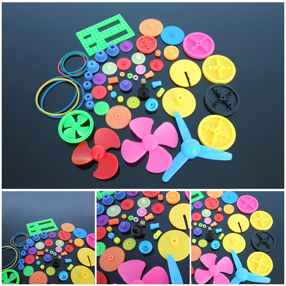 

55Pcs/Set Plastic Gear Package Kit DIY Gear Assortment Accessories Set For Toy Motor Car Robot Various Gear Craft Parts