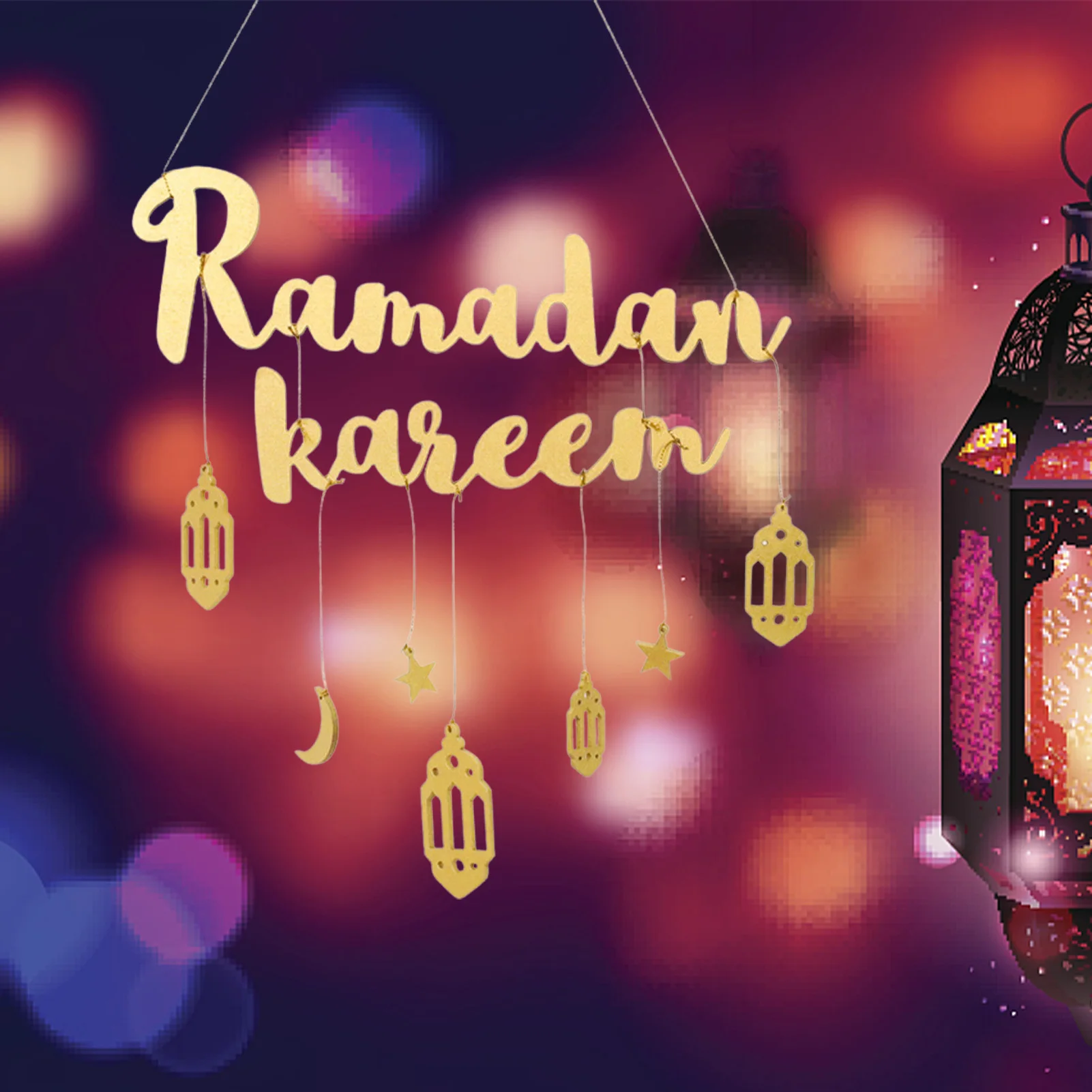 

Eid Mubarak Decor For Home Eid Mubarak Wooden Pendant Eid Mubarak Decor For Home Hollow Moon Home Wall Pendan