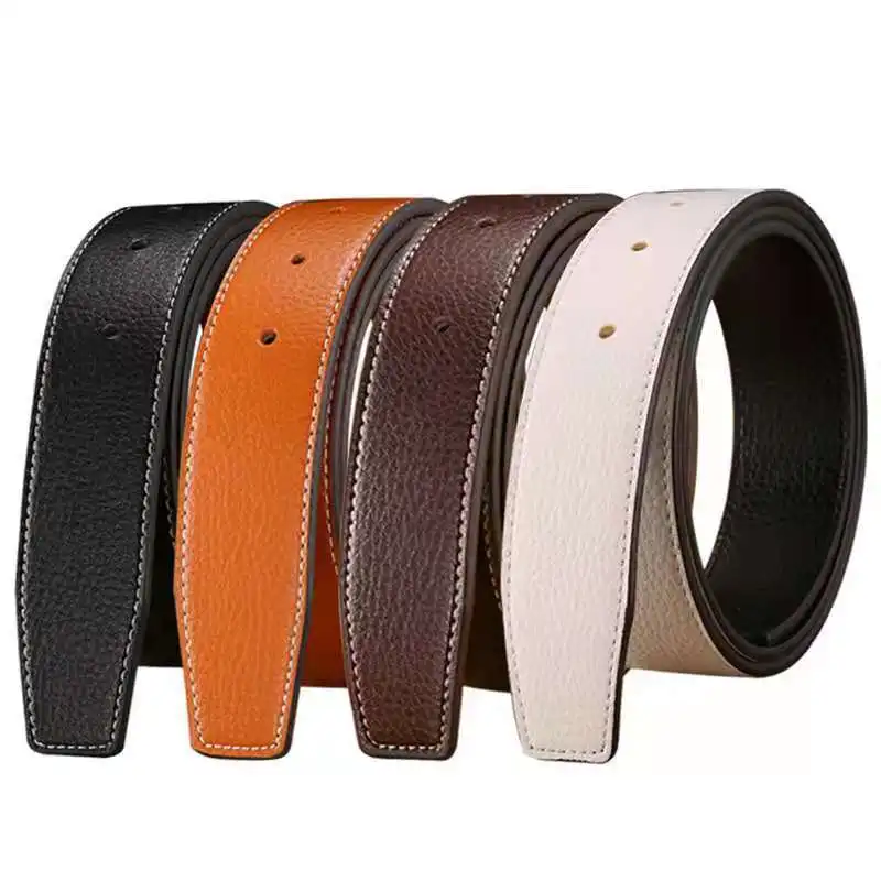

New Luxury Brand Belts For Men High Quality Buckle Male Strap Genuine Leather Waistband Ceinture Homme,No Buckle 3.8cm Belt