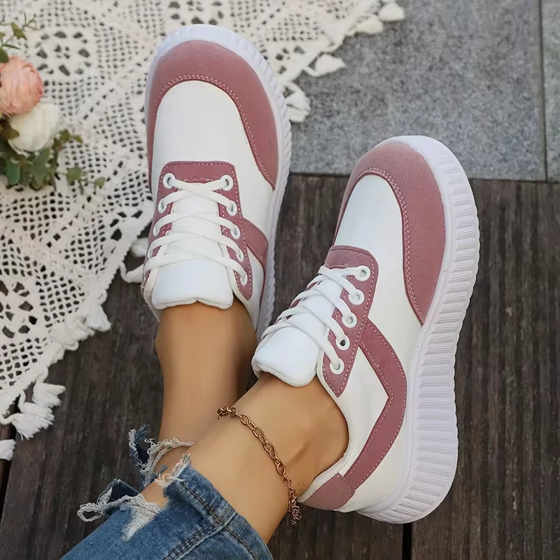 Весенне-летняя модная повседневная женская обувь на плоской подошве с шнурками