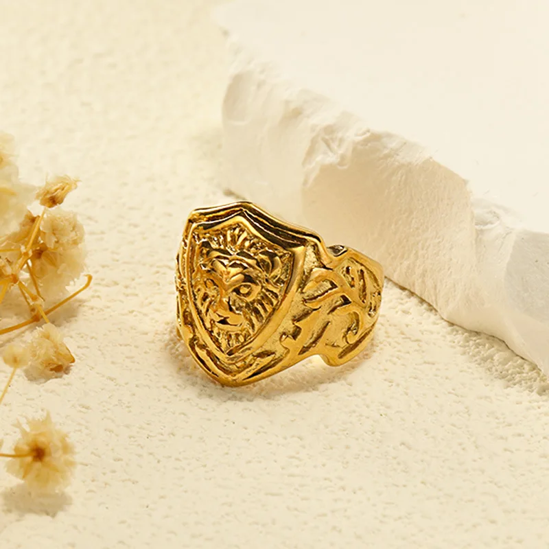 

Gothic Style Lion Head Rings Vintage Stainless Steel Bulk Jewelry For Women Men Anillos Mujer Free Gifts With Free Shipping