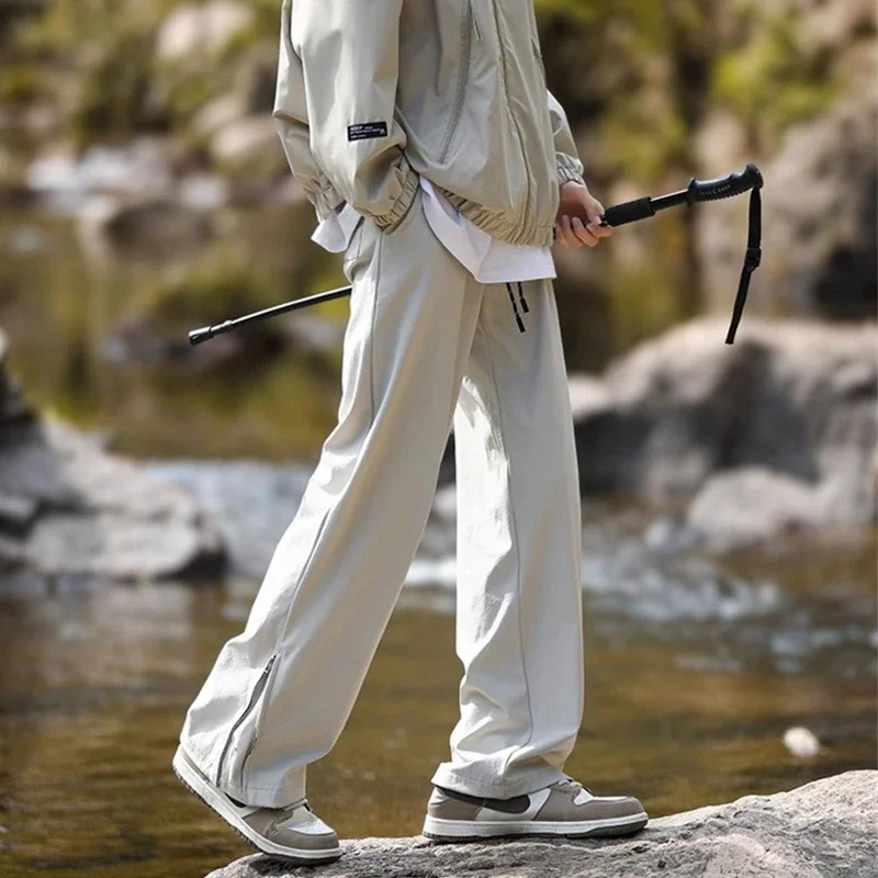 Новые мешковатые спортивные штаны с боковой молнией для мужчин осенние уличные