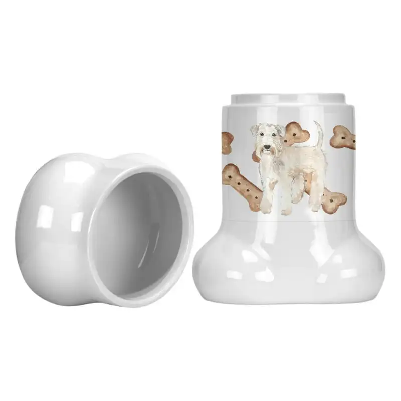 

Lovingly Designed Attractive Multicolor Soft Coated Wheaten Terrier Bone-Shaped Treat Jar - Ideal Kitchen Decor, Fun Gift Idea!