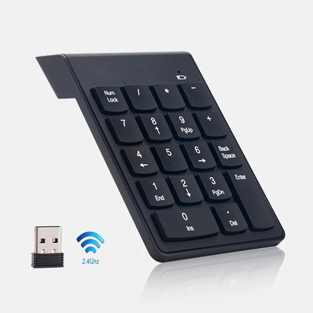 

Portable Mini 2.4GHz Wireless Numeric Keypad 18 Keys Digital Keyboard Numpad for Accounting Teller Laptop Notebook Tablets