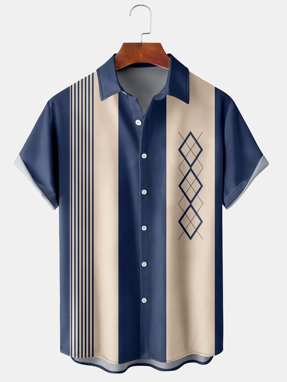

CLOOCL Coconut Stripe Basic Short Sleeve Shirt Print Graphics Vintage Men Shirts Hawaiian Casual Blouse Fashion Street Male Tops