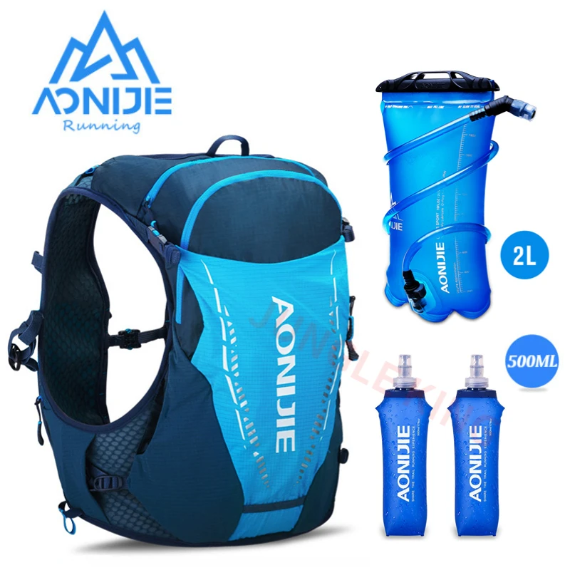 AONIJIE C9103S 10L Ultralight Cycling Backpack Rucksack Sports Trail Running Vest Bag Hydration Backpack with Soft Water Bottles