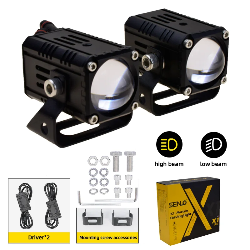Senlo X1 50 Вт светодиодный прожектор противотуманный фонарь дальнего и ближнего света вспомогательная фара дальнего света водонепроницаемая для автомобиля, мотоцикла, квадроцикла, внедорожника