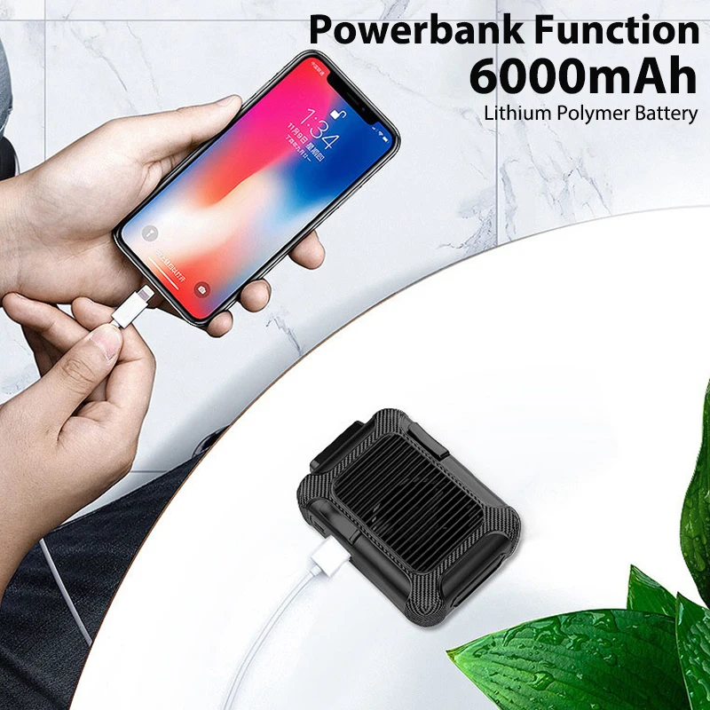 Kup 2 W 1 Powerbank Talia Wentylator IPAKY Talii Klip Podręczny Wiatrak 6000Mah Przenośny Mini Wentylator Poręczny Wentylator Elektryczny Ręczny Klimatyzator