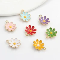 zinc alloy mini enamel daisy flowers charms 20pcs lot 18mm for diy fashion jewelry earrings making accessories