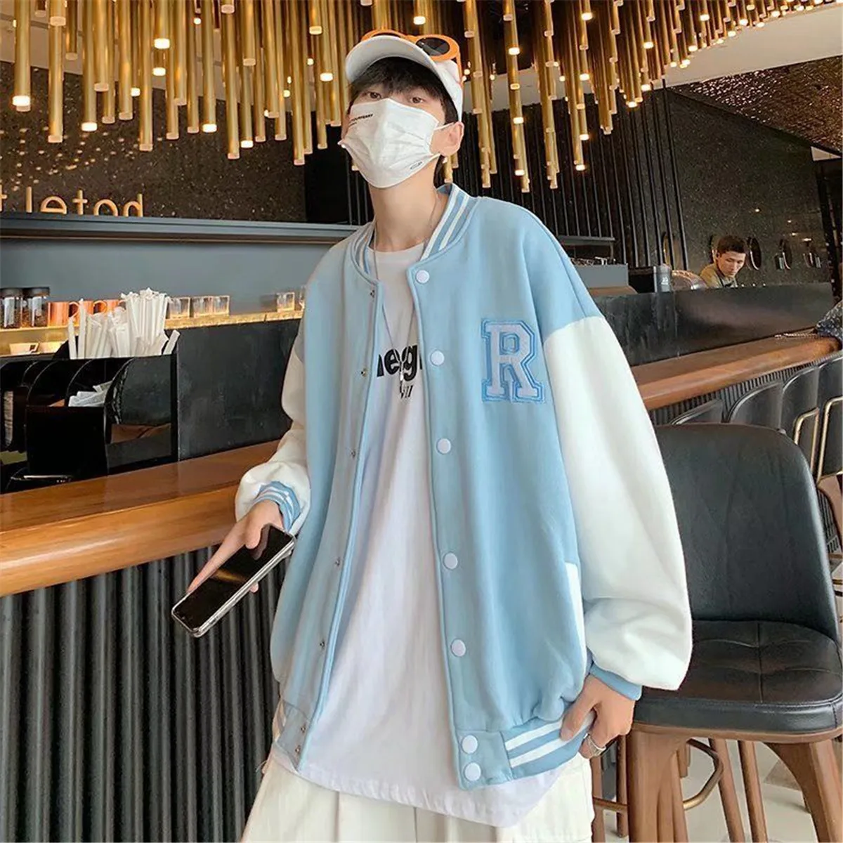 Куртка мужская хлопковая черная модная повседневная верхняя одежда в Корейском