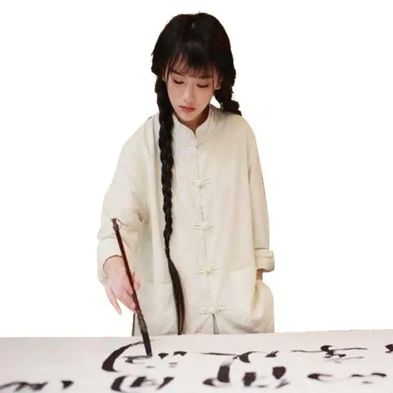 Винтажный Стильный хлопковый льняной кардиган унисекс высококачественная